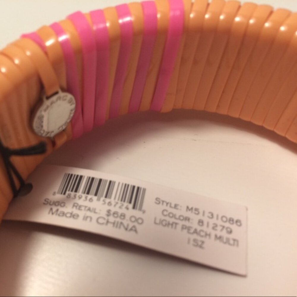 Marc Jacobs vinyl woven bangle bracelet new peaches - Picture 9 of 10